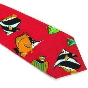 Joe Boxer Necktie Red Fishing Sandwashed Sushi
